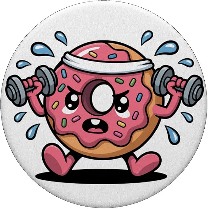 Workout Muscles Fitness Donut Bodybuilding Gym PopSockets PopGrip for MagSafe