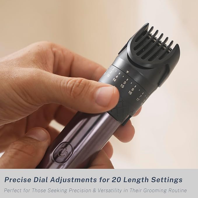Beard Trimmer for Men, Precision Dial Adjustable 20 Settings, All-in-One Professional Hair Clippers and Foil Shavers Set with Nose Body Hair Trimmers, IPX7 Waterproof Wet and Dry, USB-C Charge Dock