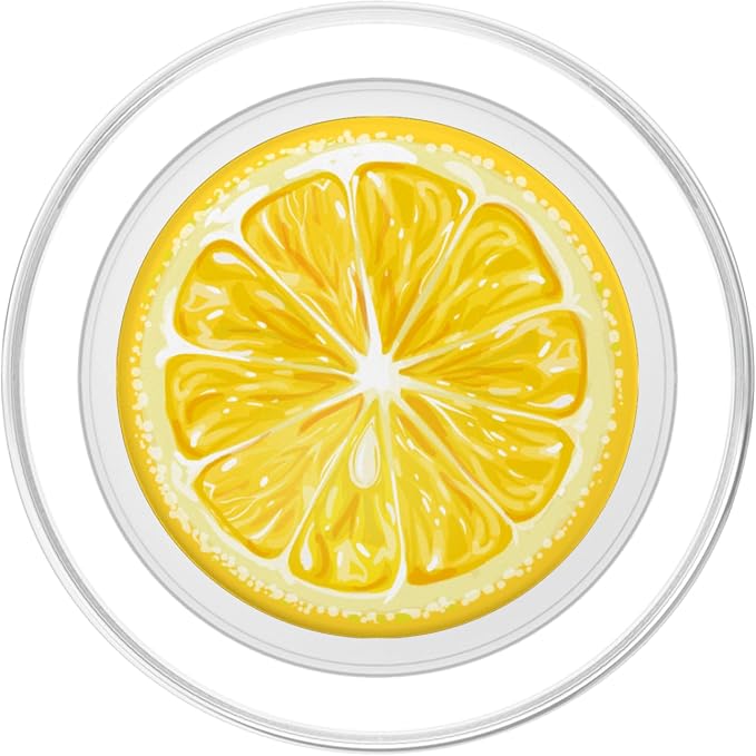 Yellow Lemon Pattern Slice for Boys Girls Lemon Print Black PopSockets Adhesive PopGrip