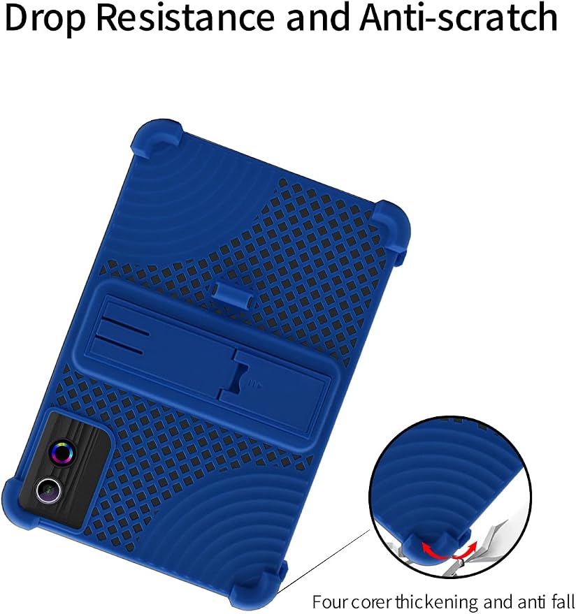for UGRIHACH A7 11 inch Android Tablet CaseBOVUGAC Soft Silicone with Capacitive PenHeat Dissipation DesignAdjustable StandShockproofKids Friendly(Black)