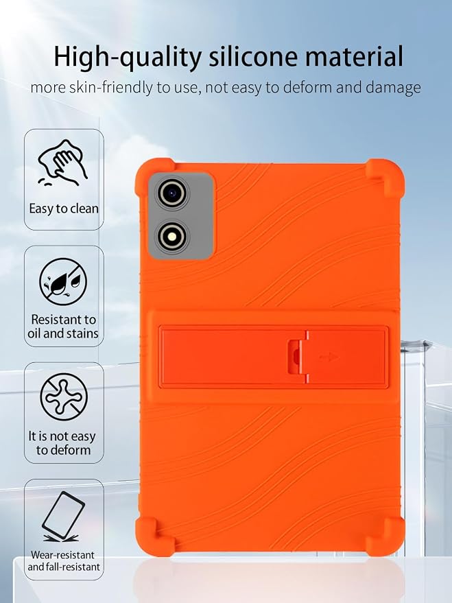 for YLEEBG P30 Android 15 Gaming Tablet10.1 2.5K Ultra Clear Display Tablet Model CaseUYRUREL Soft Silicone Adjustable Stand Cover Lightweight Kids FriendlyBlack.