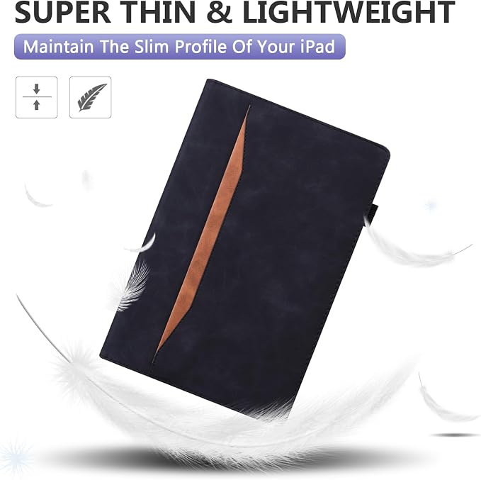 Dteck Case for Samsung Galaxy Tab S9 FE+ Plus 5G Tablet Case 12.4 2023 with Pencil HolderPU Leather Embossed Flower Cat Folio Multi-Angle Viewing Stand Shockproof Protective Tablet 12.4 CoverBlue