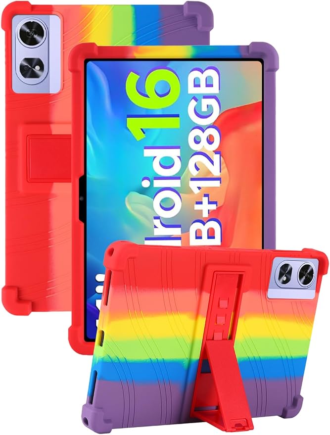 Case for POCKAM P11 Pro Android 16 Tablet 11 Inch (Black) | Soft Silicone Kids Friendly Protective Cover with Adjustable Stand Drop-Proof