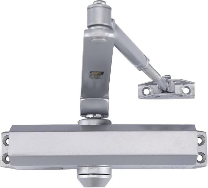 CLG HARDWARE DC6003 Medium Duty Commercial Door Closer - Surface Mounted, Automatic Door Closer, Cast Aluminum - UL 3 Hour Fire Rated, Size 3 for Residential & Light Commercial Doors - US26D Aluminum