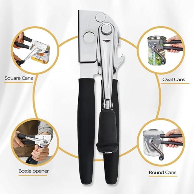 Heavy Duty Commercial Manual Crank Can Opener,Easy for Seniors & Arthritis