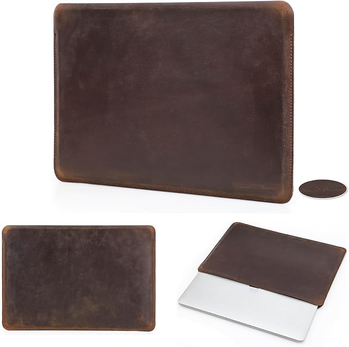Top Grain Leather 12.9 Tablet Sleeve Slim Protector Vintage Design Fully Handmade Compatible with 12.9 iPad Pro 3/4/5/6 Gen Fits A2233 A2069 A2378 A2379 A2461 A2462 Coffee 12.9 Inch