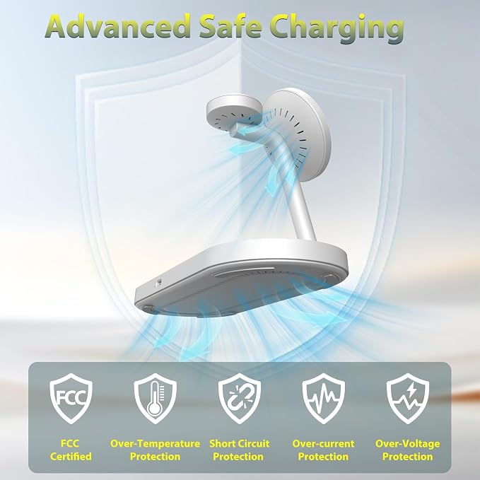 Dual Magnetic Phone Wireless Charger 30W 4 in 1 Charging Station for Apple Devices Charging Stand for iPhone 17/16/15/14/13/12 Series Support for Apple Watch11/10 for AirPods4