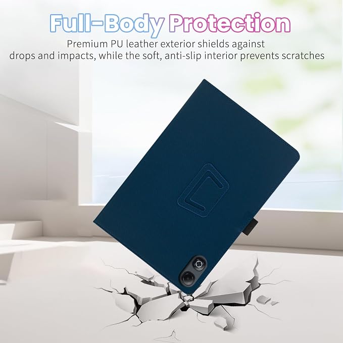 Case for DOOGEE Tab G6 Max 13.4-Inch TabletShockproof PU Leather Cover with Hand Strap Two-Fold StandCompatible with Tab G6 Max 13.4 Android Tablet (Black)