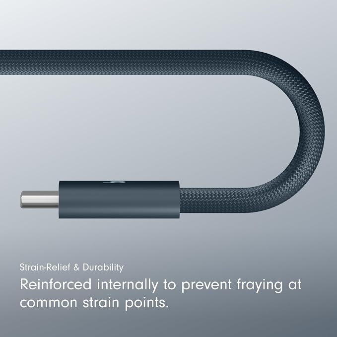 Beats 240W USB-C to USB-C Braided Cable Fast Charging Durable/Tangle Free Compatible with Apple and Android Devices (3 m/10 ft) – Bolt Black