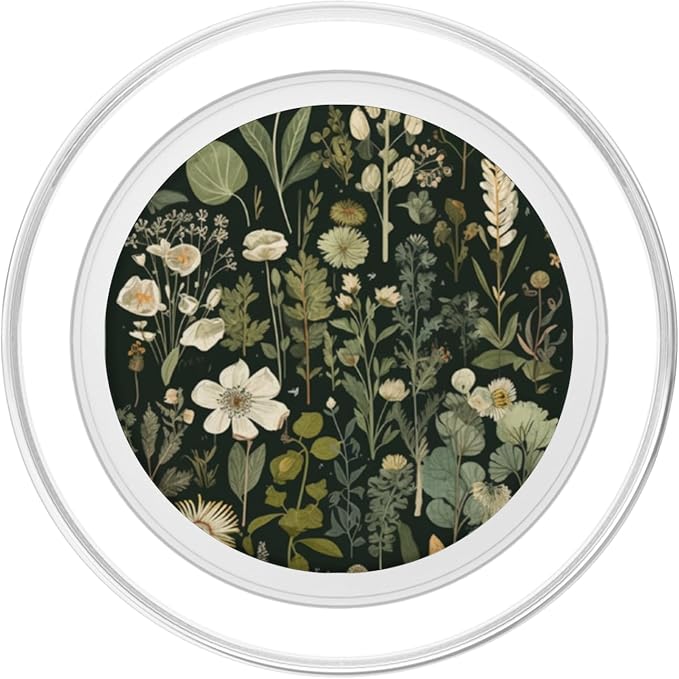 Olive Green Boho Botanical Wildflowers PopSockets Adhesive PopGrip