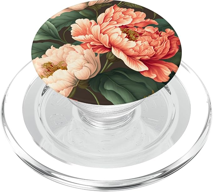 Vintage Peony Inspired Flower Plant Lover Funny gardening PopSockets Adhesive PopGrip