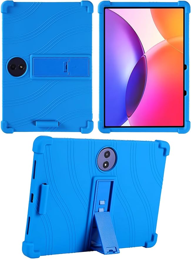 Silicone Case with Kickstand for TCL Tab A1 Plus 12.2 (Model 9445X) Soft Shockproof Protective Cover Stand Tablet Case (Black)