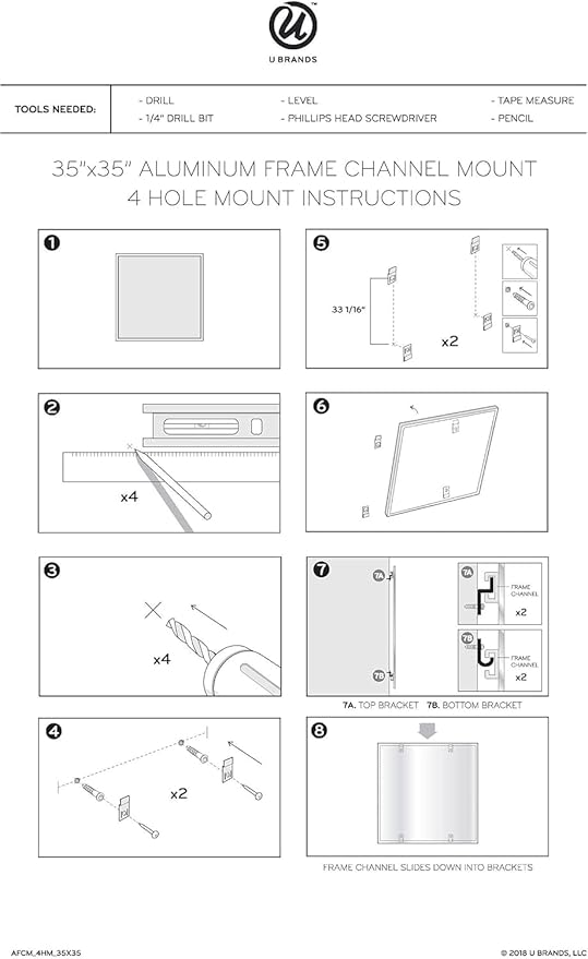 U Brands PINIT Magnetic Dry Erase White Board with Pin Strips, Black Aluminum Frame with Black Cork Strips Across The Top and Bottom (96" W x 48" H)