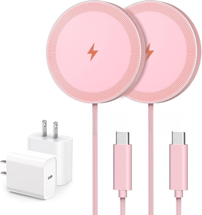 6FT Magnetic Wireless Charger Charging Pad - 15W Fast Mag-Safe Phone Charger for Apple iPhone 17 16 15 14 13 12 Series &amp AirPods 4 3 2 Pro Phone Charging Pad with Plug for Desk &amp Travel 1Pac