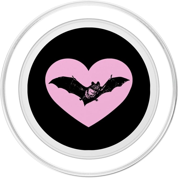 Gothic Bat Red Heart Goth Halloween Valentine's Day PopSockets Adhesive PopGrip
