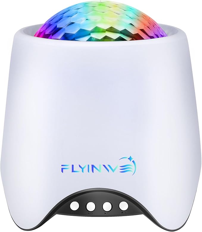 Flyinwe Hoom Decor Star Projector, Galaxy Projector for Bedroom, Night Lights for Kids, Ceiling Projector for Teen Girls, Night Light Projector for Bedroom, Music Speaker, White Noise Sound Machine