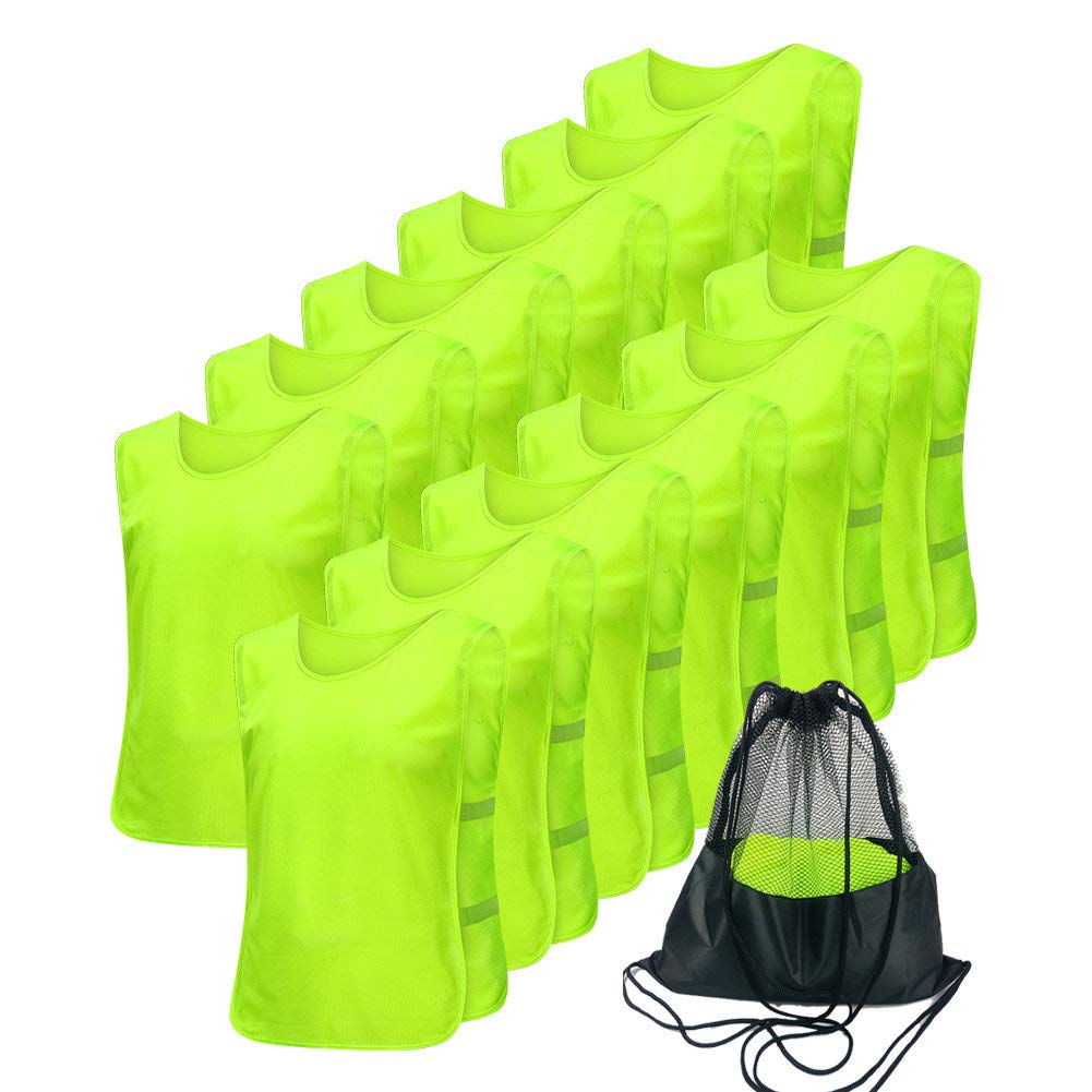 Antoyo 12/24/48Pcs Soccer Pinnies Youth, Scrimmage Team Practice Vests