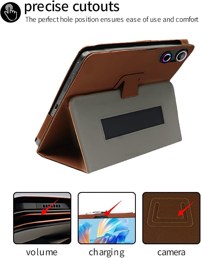 for ROWT A10 Android 10 inch Tablet CaseFolding Stand Protective Cover with Pencil Holder and Wrist StrapFull Protection Premium PU Scratch Resistant(Black)