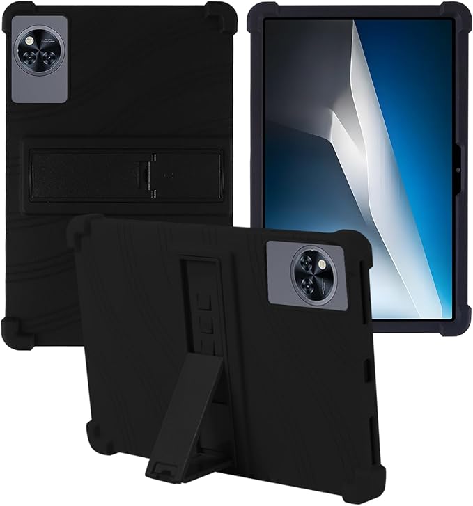 for DOOGEE Tab A9 pro+ Tablet 10.92 inch Tablet CaseBOVUGAC Soft Silicone Adjustable Stand Shockproof Kids Friendly for DOOGEE Tab A9 pro Plus 10.92 Tablet(Black)
