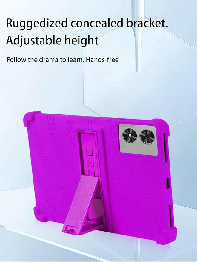 for Frameflow P11T Android 16 11-Inch TabletUYRUREL Skin-Friendly Soft Silicone Protective CaseFull Protection Against Drops and Scratcheswith Adjustable Viewing StandBlack.
