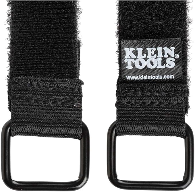 Klein Tools 450-600 Cable Organizer, Hook and Loop Cinch Strap Ties, Includes (2) 6-Inch, (2) 8-Inch, (2) 14-Inch Straps, Black