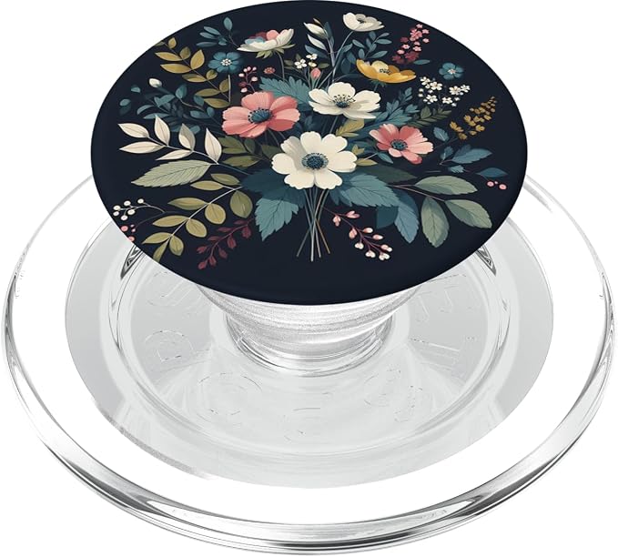 Modern Garden - Lush Florals Against Night Sky PopSockets MagSafe PopGrip for iPhone
