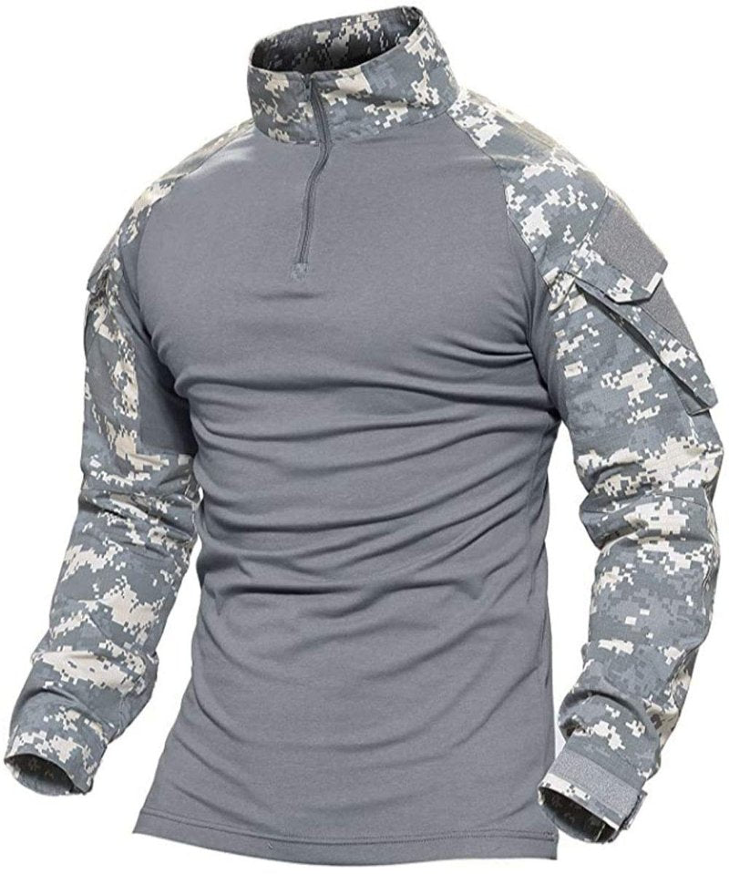 HARGLESMAN Men's Tactical Airsoft Long Sleeve Uniform Set Shirts Snug Fitting Top Shirt Practical Painting Ball Comfortable Breathable Soft Work Hiking Hunting Outdoor Suits Jungle XL