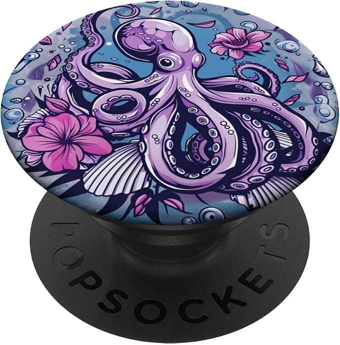 Purple Octopus PopSockets PopGrip for MagSafe