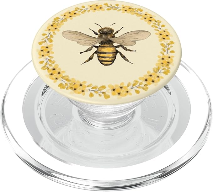Cute Yellow Bee Bumblebee Honey Aesthetic Flower Beekeeper PopSockets Adhesive PopGrip