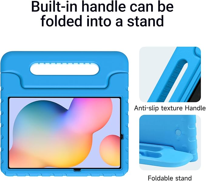Kids Case for Samsung Galaxy Tab S6 Lite Shockproof Handle Stand Blue | Lightweight Kids Friendly EVACompatible with Samsung Galaxy Tab S6 Lite 10.4 Inch 2024/2022/2020 Release S Pen Holder