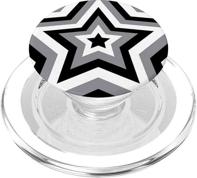 Aesthetic Star in Black and White PopSockets Adhesive PopGrip