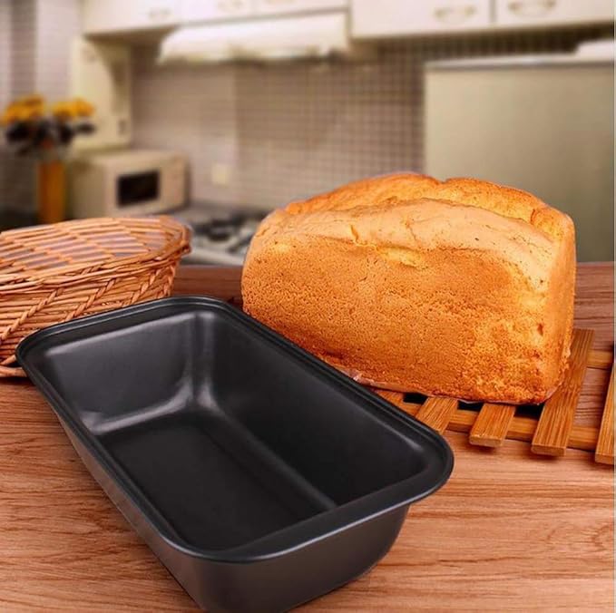 Mingcao Nonstick Loaf Pan, 8.5 x 4.5 Inch Carbon Steel Toast Pan for Baking Bread with Oven, Gray Set of 2