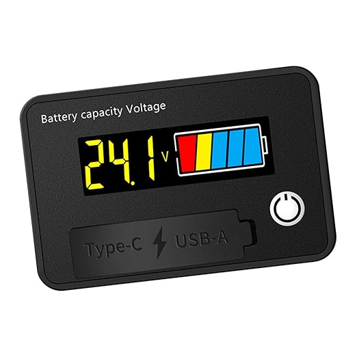 12V 24V Battery Capacity Indicators DC8-30V Leads Acid Lithium Voltages Tester Charging Levels Indicators Battery Capacity