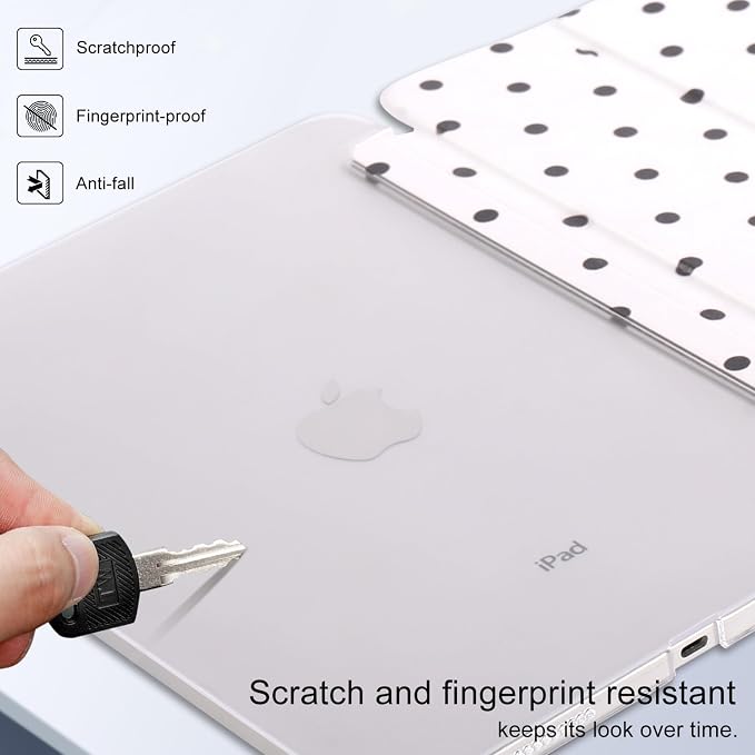 case for ipad 11th Generation11 Inch 2025 (A16 Chip) &amp 10th Gen 10.9 Inch 2022 - Slim Scratch-Resistant Hard PC Translucent Back Shell Smart Cover Wake/Sleep FunctionBlack Bow