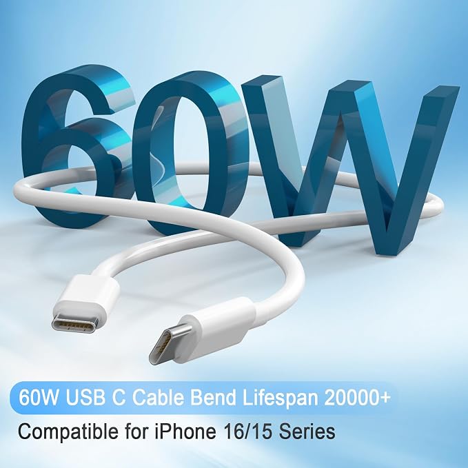 iPhone 17 16 15 Charger 4 Pack 40W USB C Charger Dual Port Fast Charging Block (4-Pack 6 ft USB C to C Cable Cord Included) for iPhone 17 16 15 Pro Max/15Pro/15/15PlusiPad | USB C Charger Fast Charg