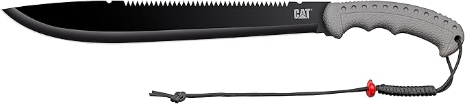 CAT Machete 21-Inch Blade with Shoulder Strap Sheath, Inch, 3CR13 Stainless Steel Blade Knife, Cut Brush Clearing, Hiking, Camping, Gardening - Black 980691ECT