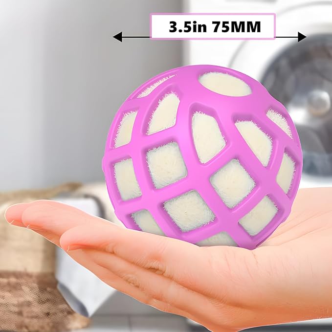 Dryer Balls – Patented Silicone Guard, Natural Wool Core, Super Anti-Tangle & Saves Drying Time, Reduces Static & Noise, Natural Fabric Softener, XL 3" (Pink Light Blue, Pack of 4)