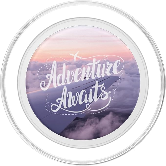 Adventure Awaits Airplane Travel Quote by Nature Magick PopSockets Adhesive PopGrip