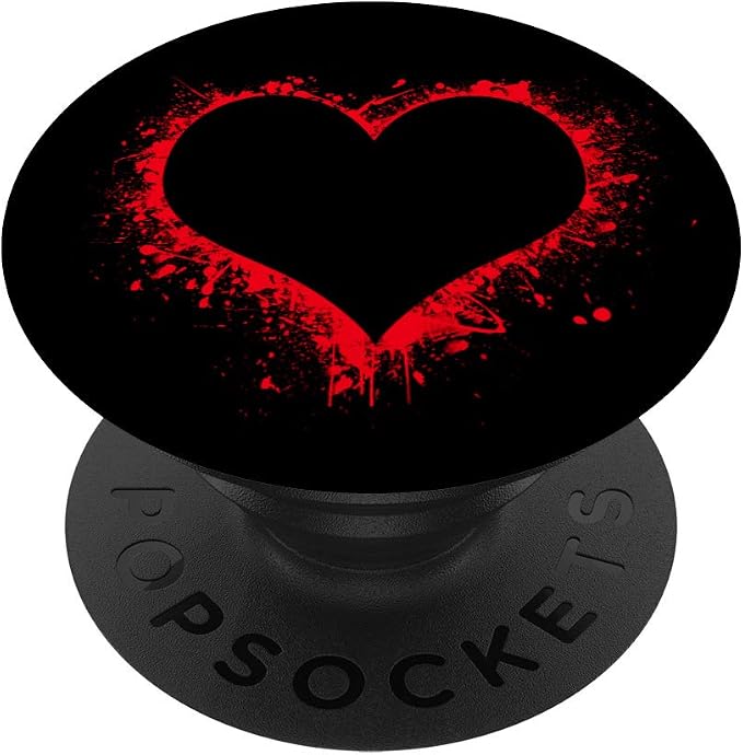 Heart Love Red Black Valentine's Day Gift PopSockets PopGrip: Swappable Grip for Phones &amp Tablets
