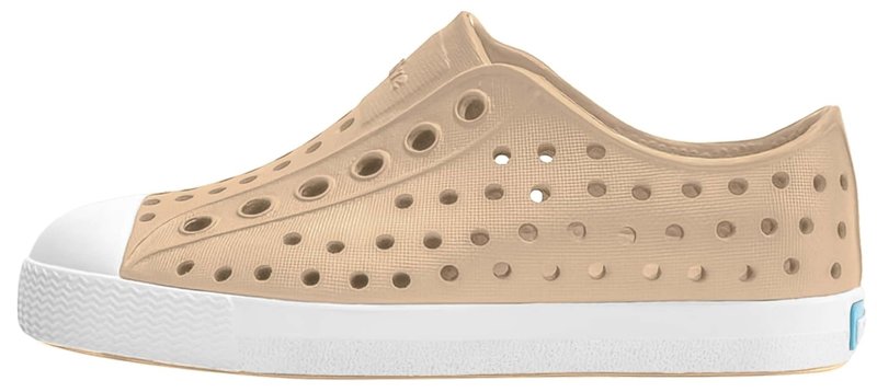 Native Shoes Unisex-Kids Jefferson Sneakers, Flax Tan/Shell White, 8 Toddler