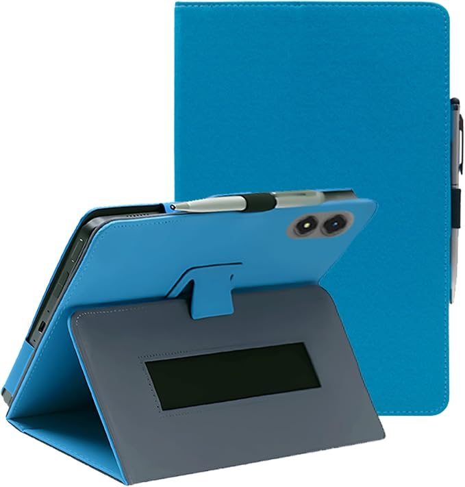 Case for TABWEE T50 11 Inch Tablet (Black) | PU Leather Folding Cover with Pen Holder and Wrist Strap Business Travel Portable