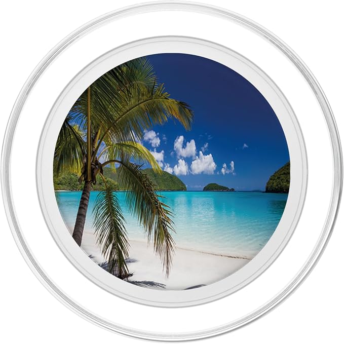 Tropical Beach Palm Tree Ocean Getaway Vacation PopSockets Adhesive PopGrip