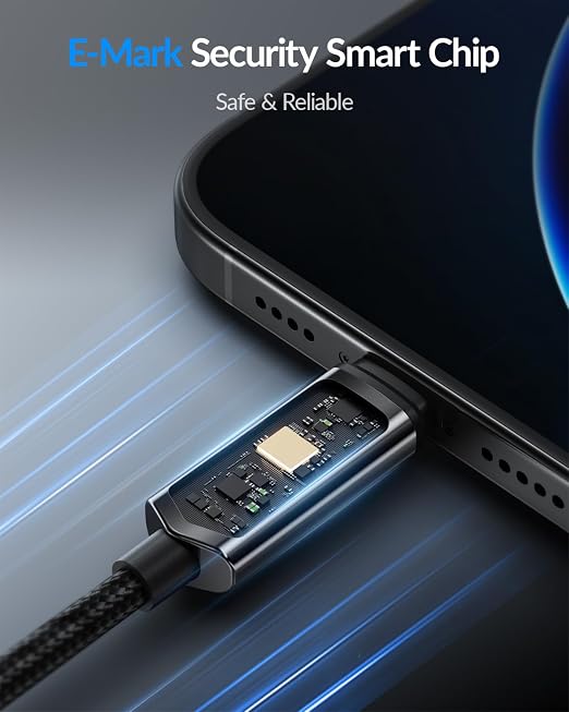 SOOPII USB C to USB C Cable [10FT2-Pack] 100W PD Fast Charging USB C Cable Nylon Braided Type-C Cable with LED Display for lPhone 15/15 Plus MacBook Pro Samsung Galaxy S22/S10 Pixel LG