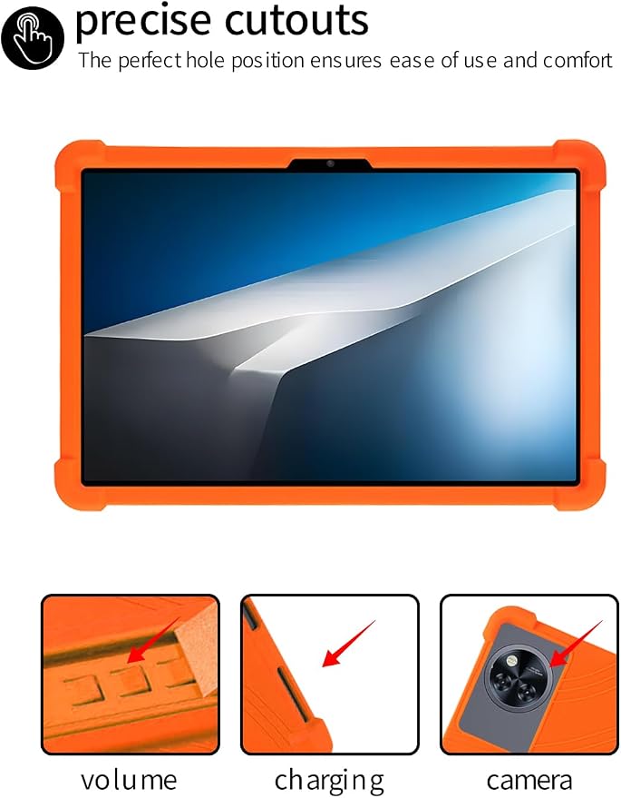 for DOOGEE Tab A9 pro+ Tablet 10.92 inch Tablet CaseBOVUGAC Soft Silicone Adjustable Stand Shockproof Kids Friendly for DOOGEE Tab A9 pro Plus 10.92 Tablet(Black)