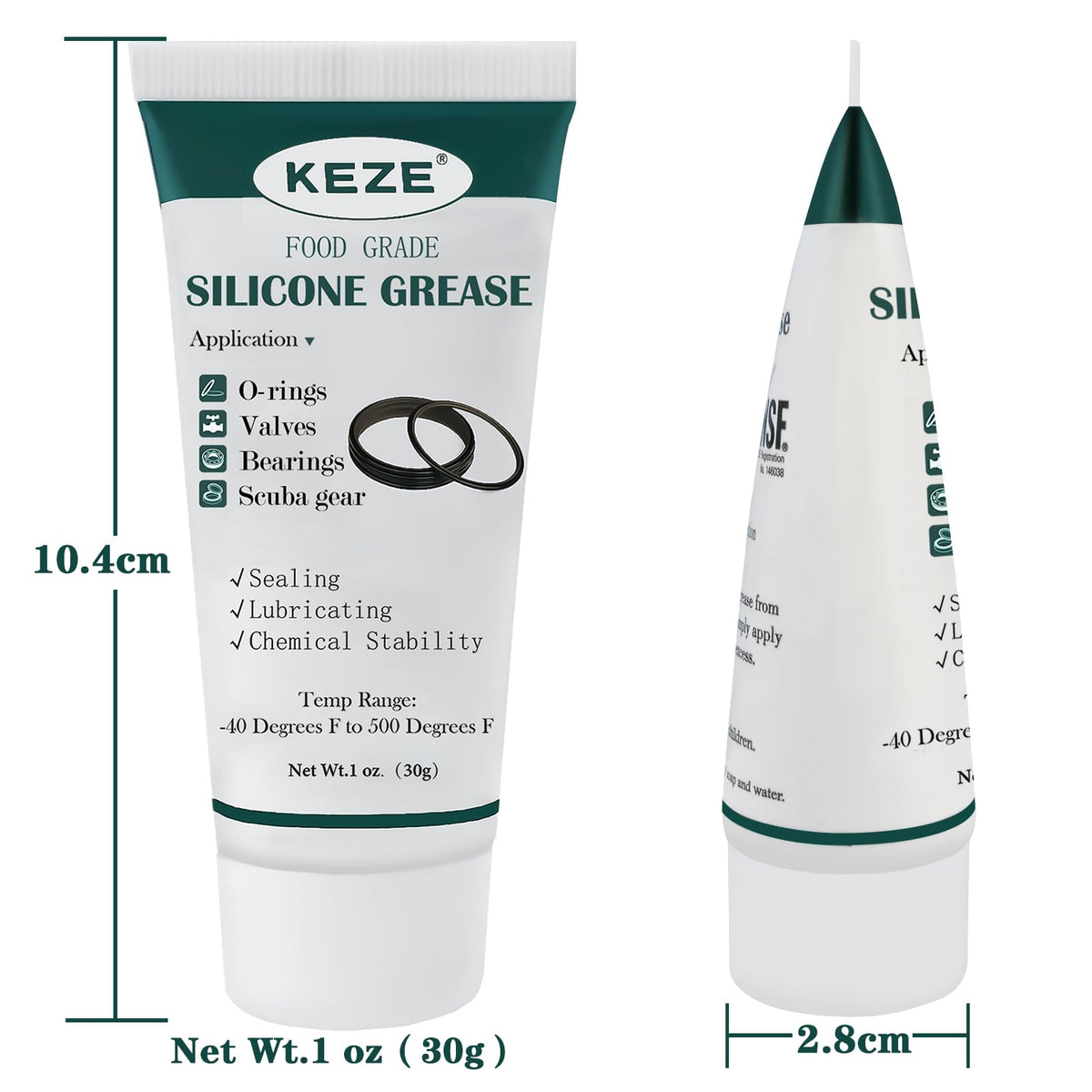 KEZE Waterproof Food Grade Silicone Lubricant Plumbers Grease for Valve Sealant Faucet Pool Lube O Rings Filter 1 oz 1-Pack
