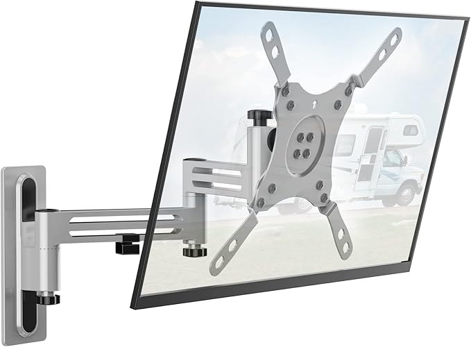 WALI RV TV Mount, Lockable TV Wall Mount for Camper Trailer Motor Home, Full Motion Anti-Vibration Arm for 13-43 inch LED, LCD Flat Screens and Monitors, up to 33lbs (1343LK)