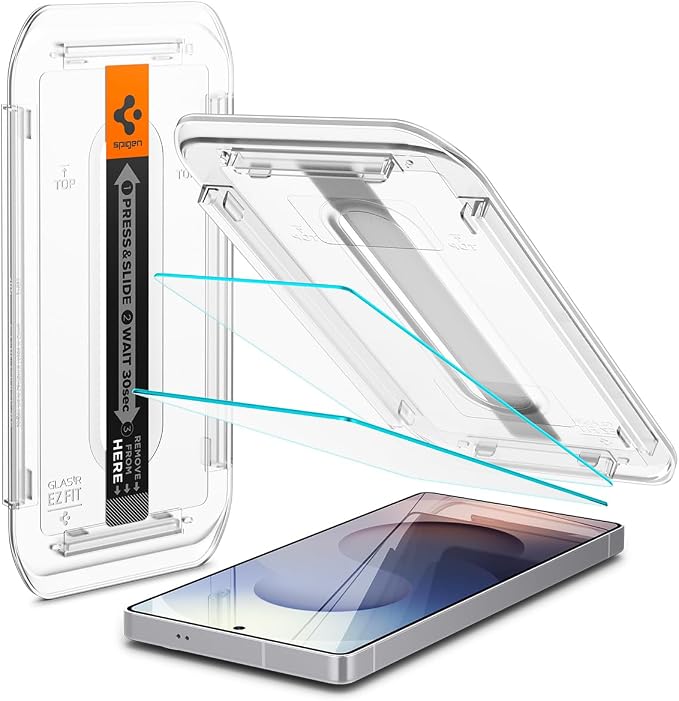 Spigen GlasTR EZ FIT Tempered Glass Screen Protector for Galaxy S24 Ultra | 9H Hardness Tempered Glass Easy Installation Kit Case-Friendly Crystal Clear Touch Responsive Oleophobic Coating