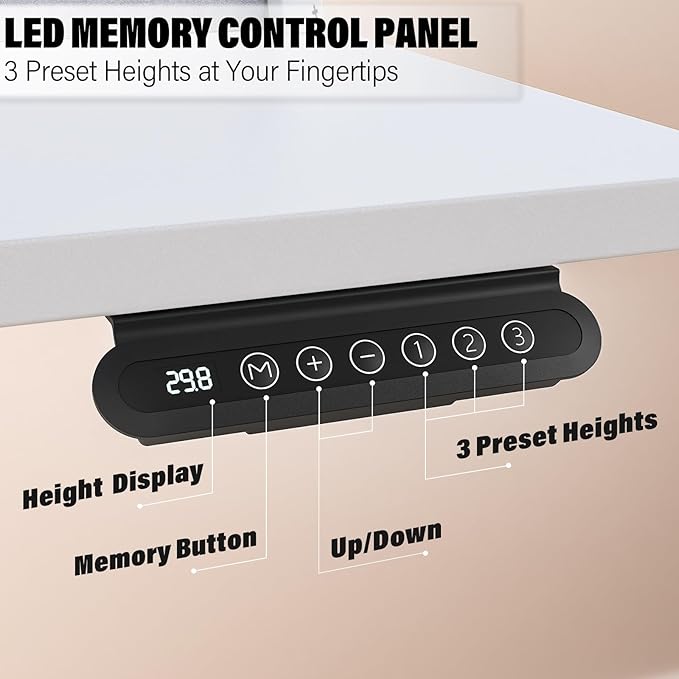 Electric Standing Desk with 4 Drawers 48''x 24'' Adjustable Height Sit to Stand Up Desk with Storage Shelf, C-Clamp Mount Compatible Black Home Office Desks Computer Gaming Table Ergonomic Workstation