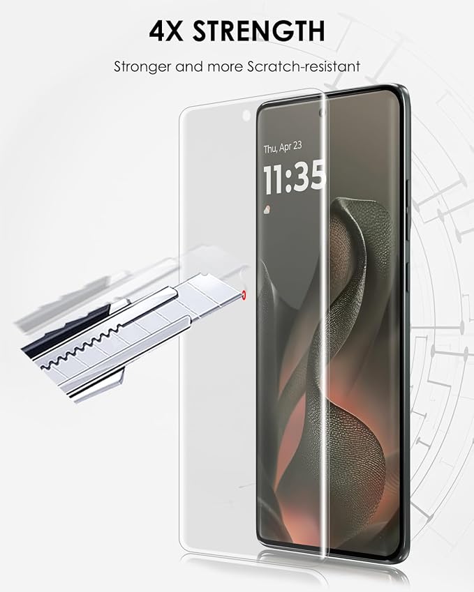 Matte Screen Protector for Motorola Edge 2025 3 Pack Tempered Glass LOCA UV Set Anti Glare Sensitive and Soft Touch 9H Scratch Resistant Edge to Edge Protection
