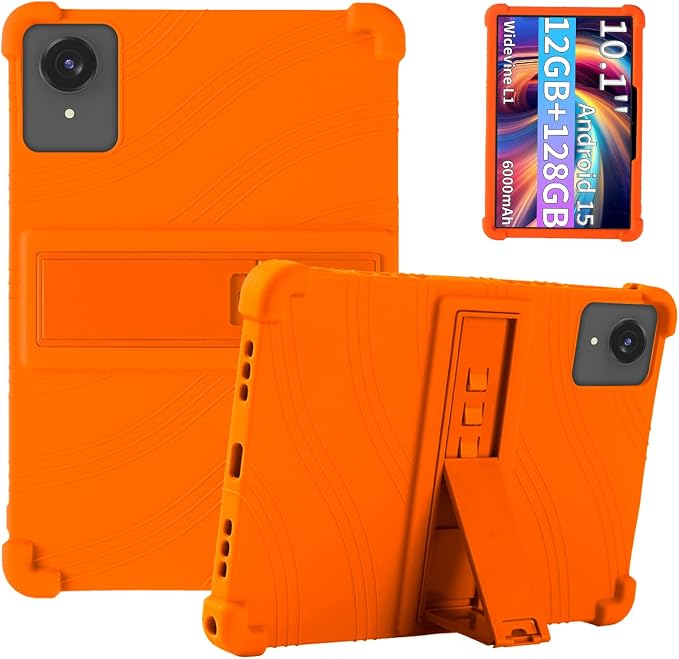 Case for ECOPAD T30 10.1-Inch Tablet – Shockproof Silicone Protective Cover with Kickstand Drop-Resistant Business Style (Black)